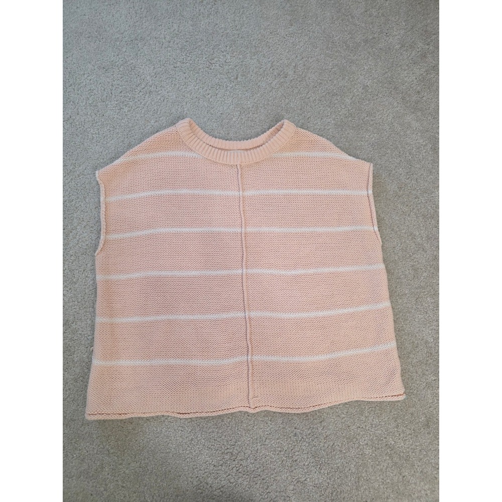Universal Thread Womens Peach White Striped Knit Sweater Vest Size Large